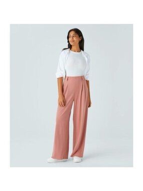 Halara Women's Brushed Twill Wide Leg Pant Dusty Rose Size XL NWT